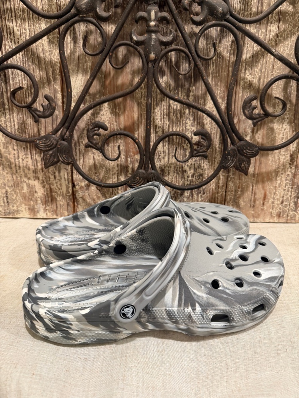 Gray Marble Slip-On Clogs crocs 13